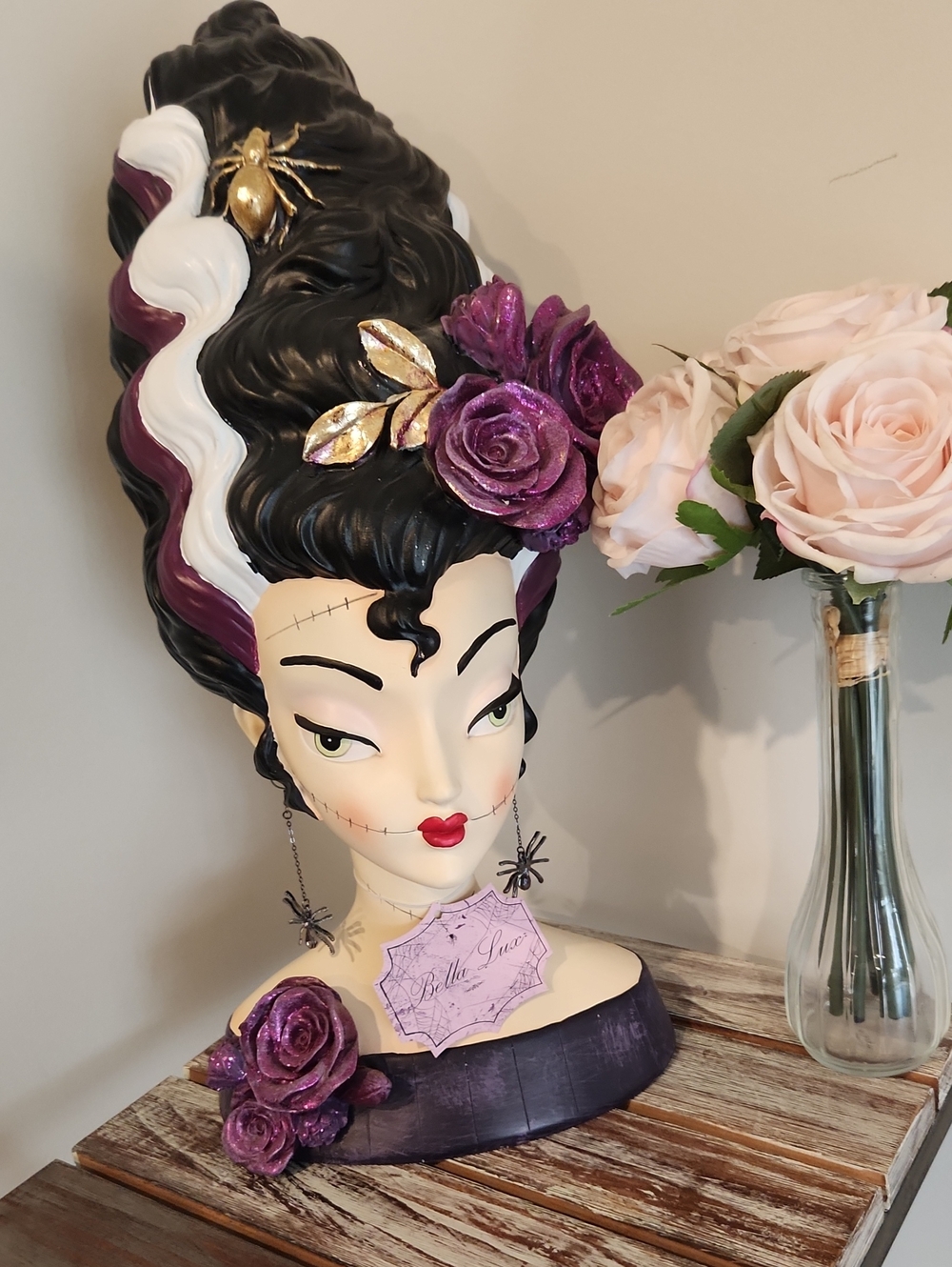 Nwt Bella Lux Purple Glitter Bride Of Frankenstein - Picture 7 of 7